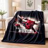 Chicago Bulls Flannel Throw Blanket Soft Warm Cozy For Sofa Bed Indoor Home Bedroom Use