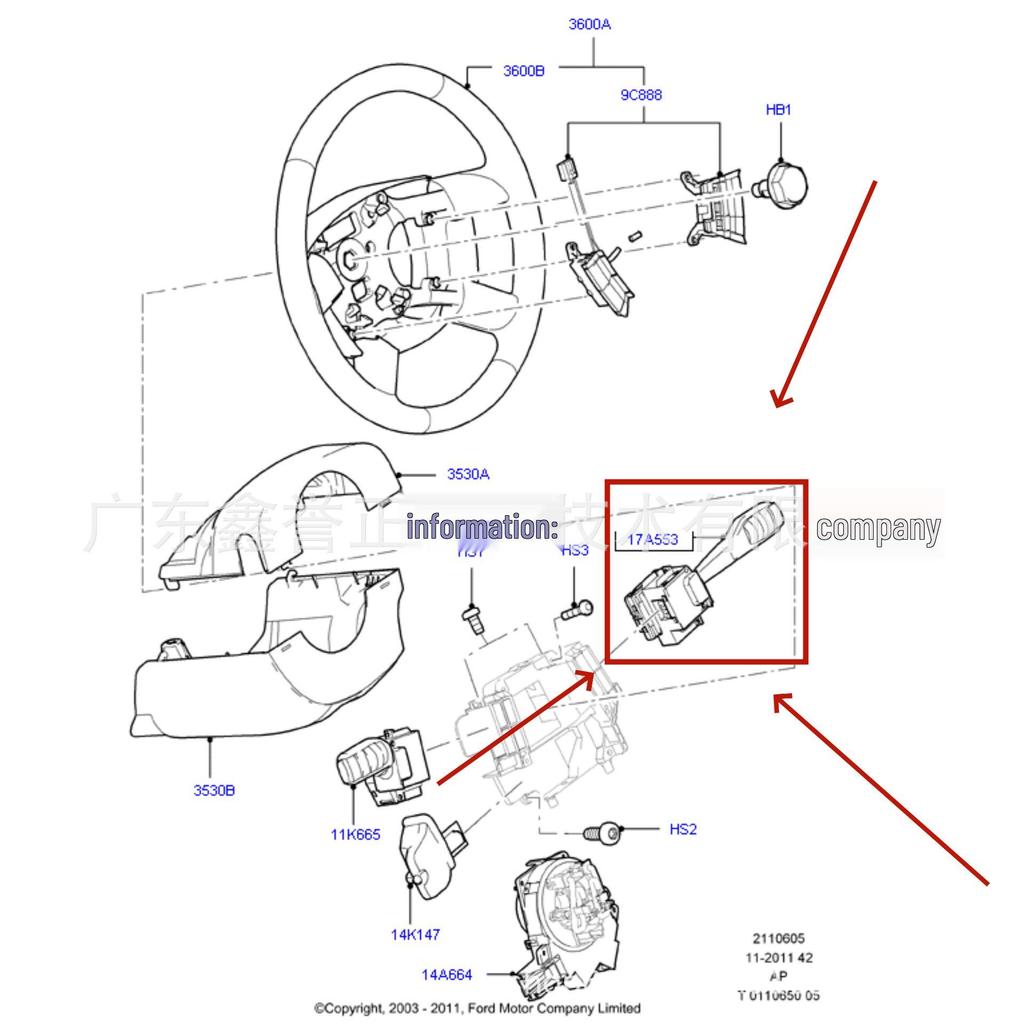 4M5T-17A553BD Wiper Switch for Ford Focus 2005- (Hatchback)