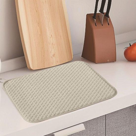 Dish Drying Mat Strong Microfiber Water Absorption Hanging Quick Dry Hole Countertop Sink Draining