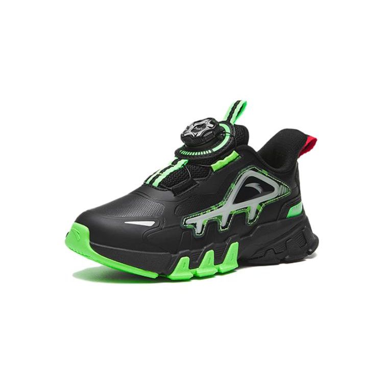 Anta Comfortable Versatile Non-Slip Wear-Resistant Kids Casual Shoes Kids Casual Shoes Black Green 312319980N-4