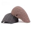 Duck Tongue Cap Men's Beret Plaid Retro Hat Literary Youth Forward Cap Middle-aged Travel Hat