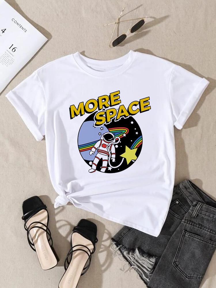 Women Fashion Print T-Shirt Girl Y2K Short Sleeve Tees Tops Kawaii 90S Sweetshirts Female Harajuku Graphic O-Neck T-Shirt