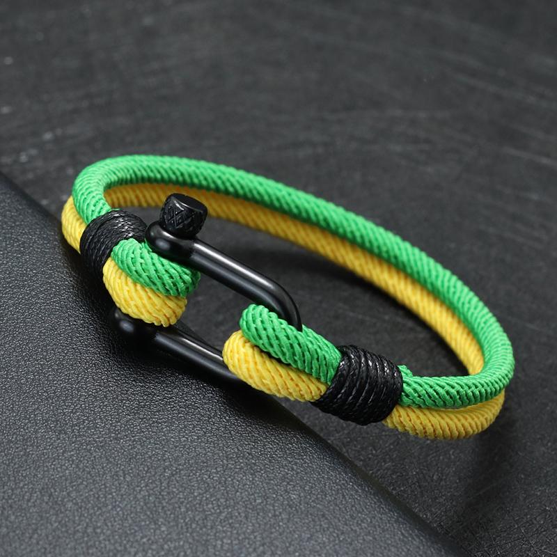 New In Men Bracelet Rope Ukrainian Symbol Braclet Bicolor Matching Macrame Braslet Festival Accessories Brazil Pulseras Homme