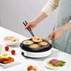 UPORS 4 Hole Frying Pan Non Stick Breakfast Burger Egg Pancake Maker Wooden Handle Medical Stone Four Hole Omelet Pan