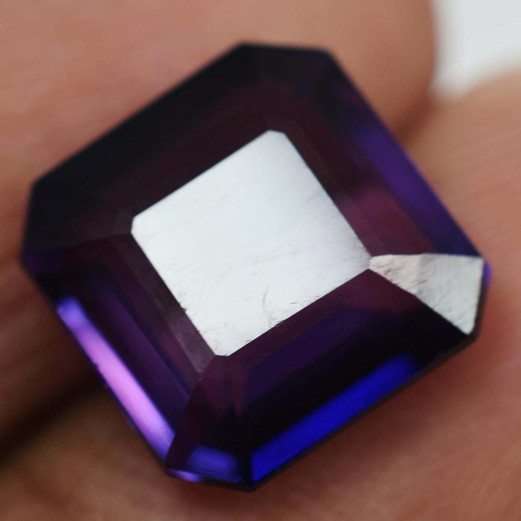 5.85 Ct Natural PURPLE Tanzanite SQUARE Cut Rare Loose Gemstone