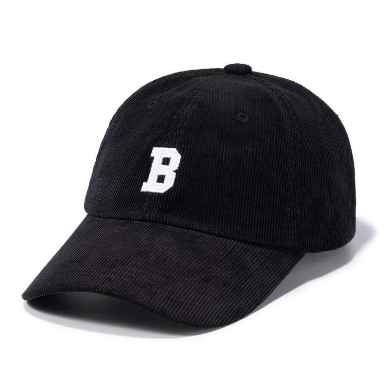 Corduroy Bee Logo Curve Cap - Black