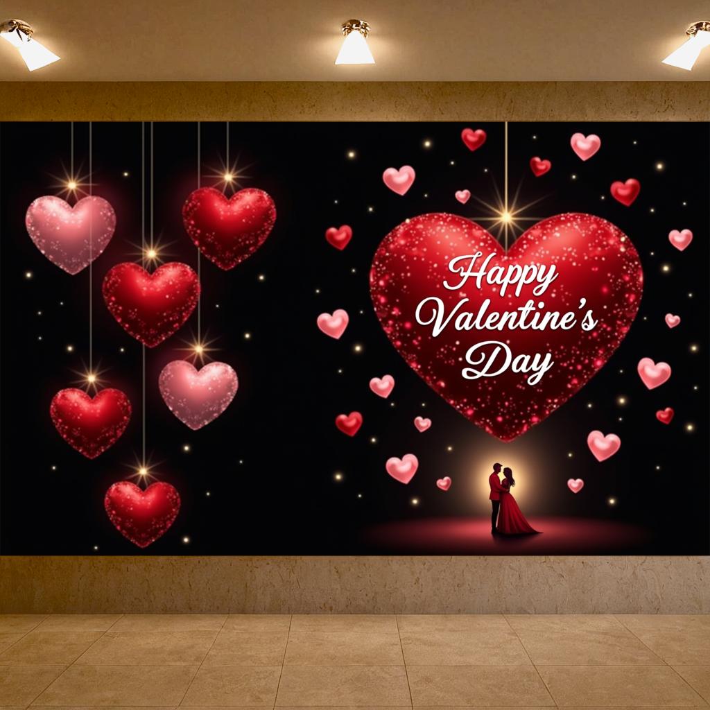 Hanging Event Decoration Love Background Backdrop Banner For Celebration Wedding Valentine's Day