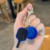 Creative Pickleball Racket Metal Keychain Colorful Hollow Golf Ball Keychains Dink Ball Fans Party Gift Bag Pendant