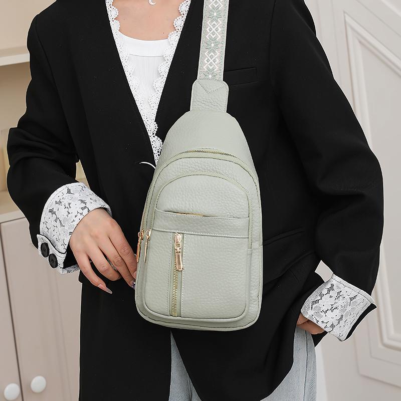 Women's Chest Bag Wide Shoulder Bag Vintage Crossbody Bag