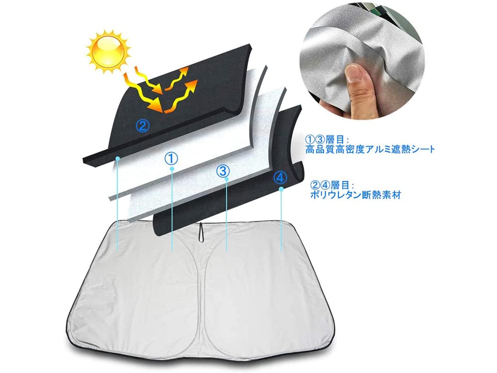 Poecar Car Sunshade for Honda Freed Front Windshield Shade Sunshade for GB8 Light UV Custom Interior Easy Storage Bag Silver (2nd Generation),