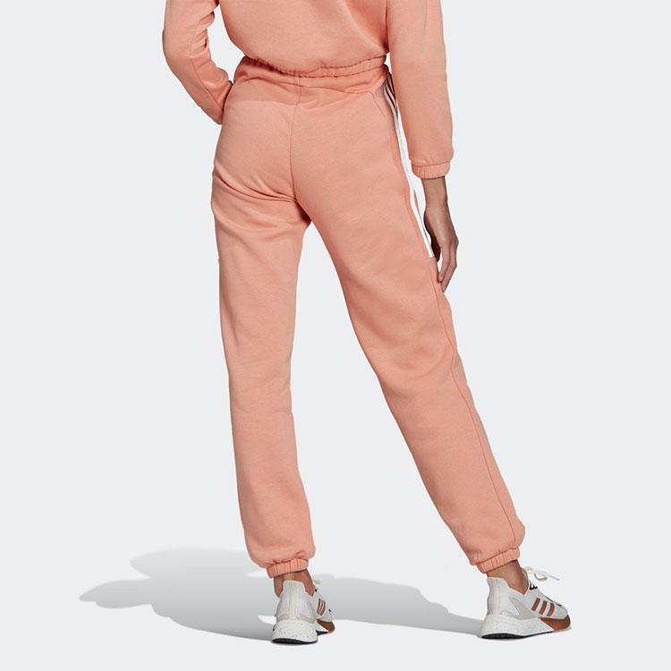 Adidas Lace-Up Stripe Spliced Casual Sports Pants Women Bottoms Pink HD9518