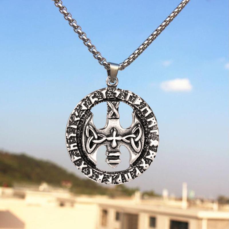 Gothic Titanium Steel Thor's Hammer Necklace Titanium Steel Men's Pendant Jewelry