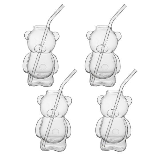 Bear Shaped Glass Cup 320ml Cute Teddy Bear Wine Glass Unique Champagne Tumbler Juice Drinking Glassware Birthday Gift