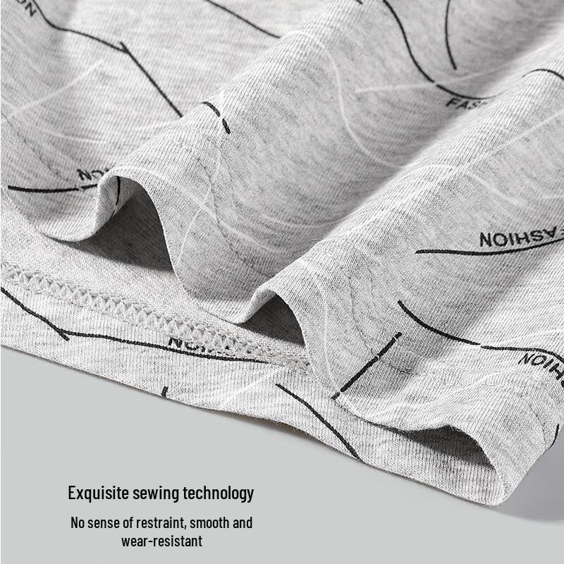 Hengyuanxiang Men's 7A Antibacterial Cotton Boxer Briefs