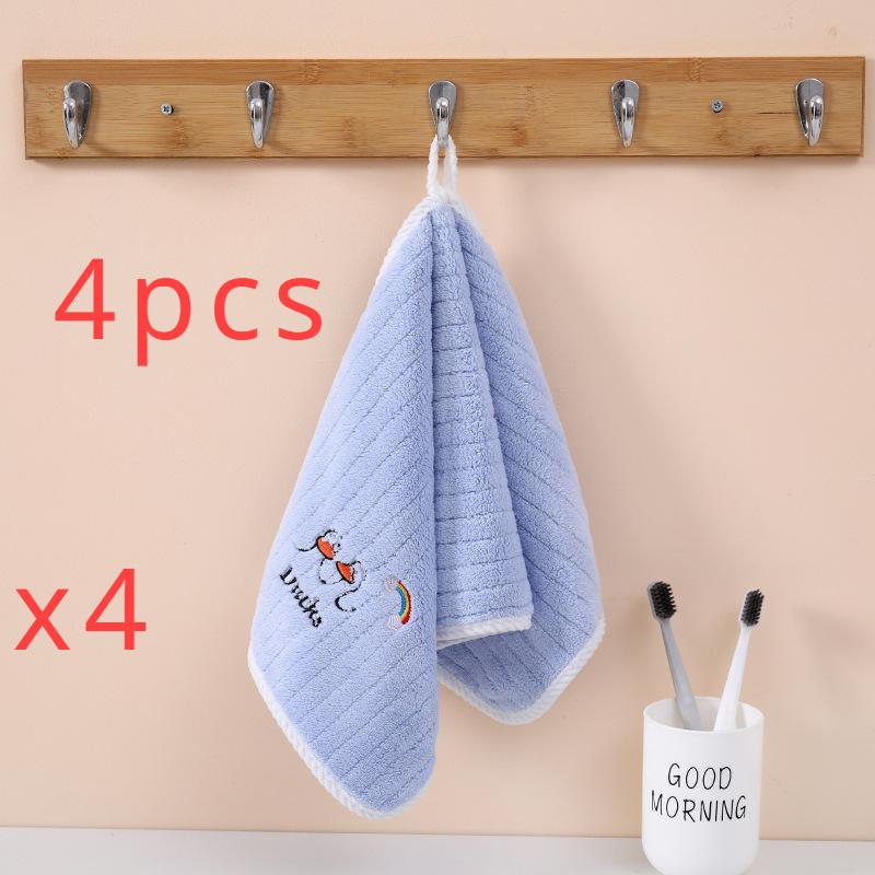 

25x50 см Дитячий милий маленький лебідь для школи, дитячого садка, абсорбуючий кораловий оксамитовий рушник для обличчя синій