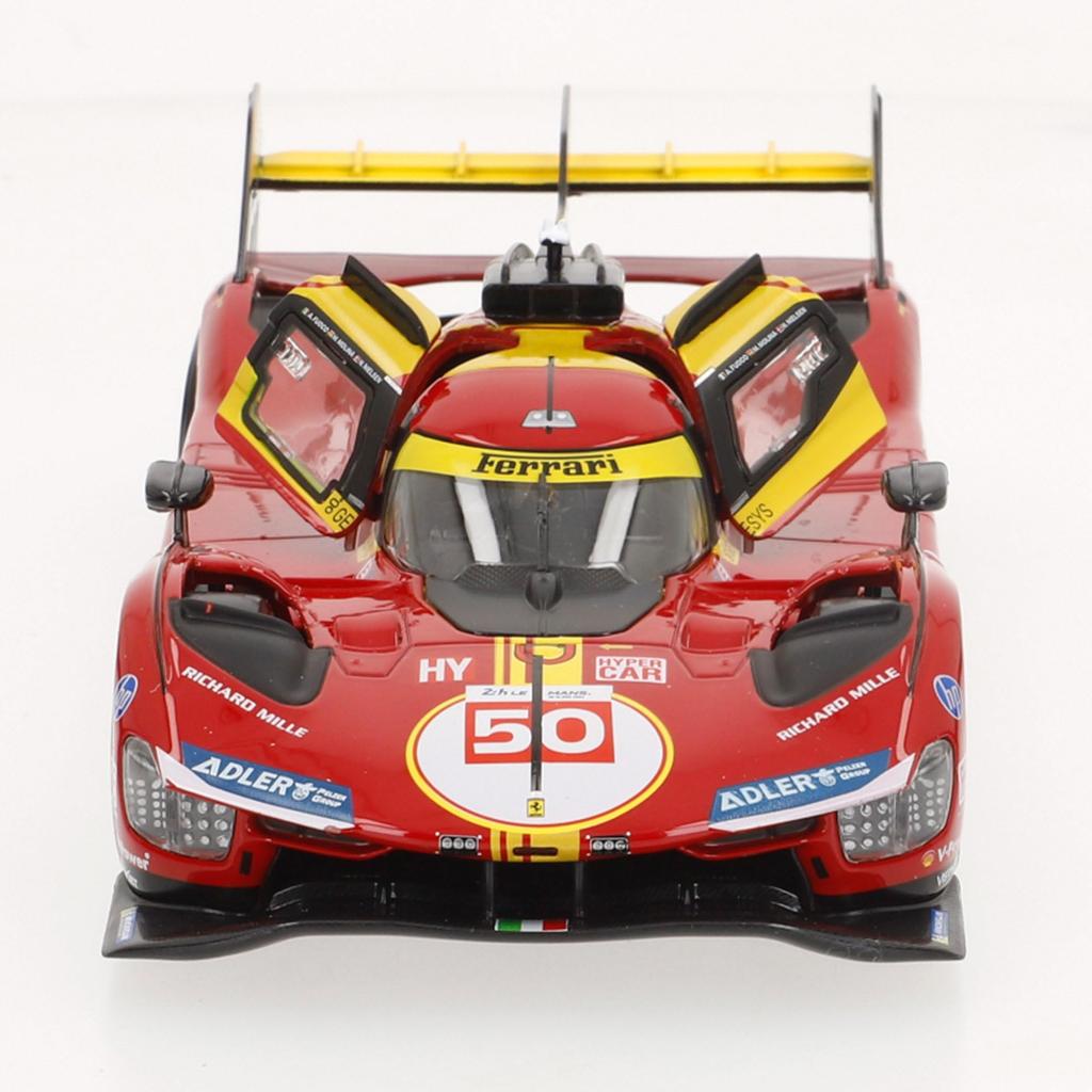 Bburago 2024 Model Scale Ferrari 499P Turbo V6 Team Ferrari AF Corse 2024 Le Mans 24 Hours Winner Red Race Sports Car Miniature Diecast Model Car 1/24