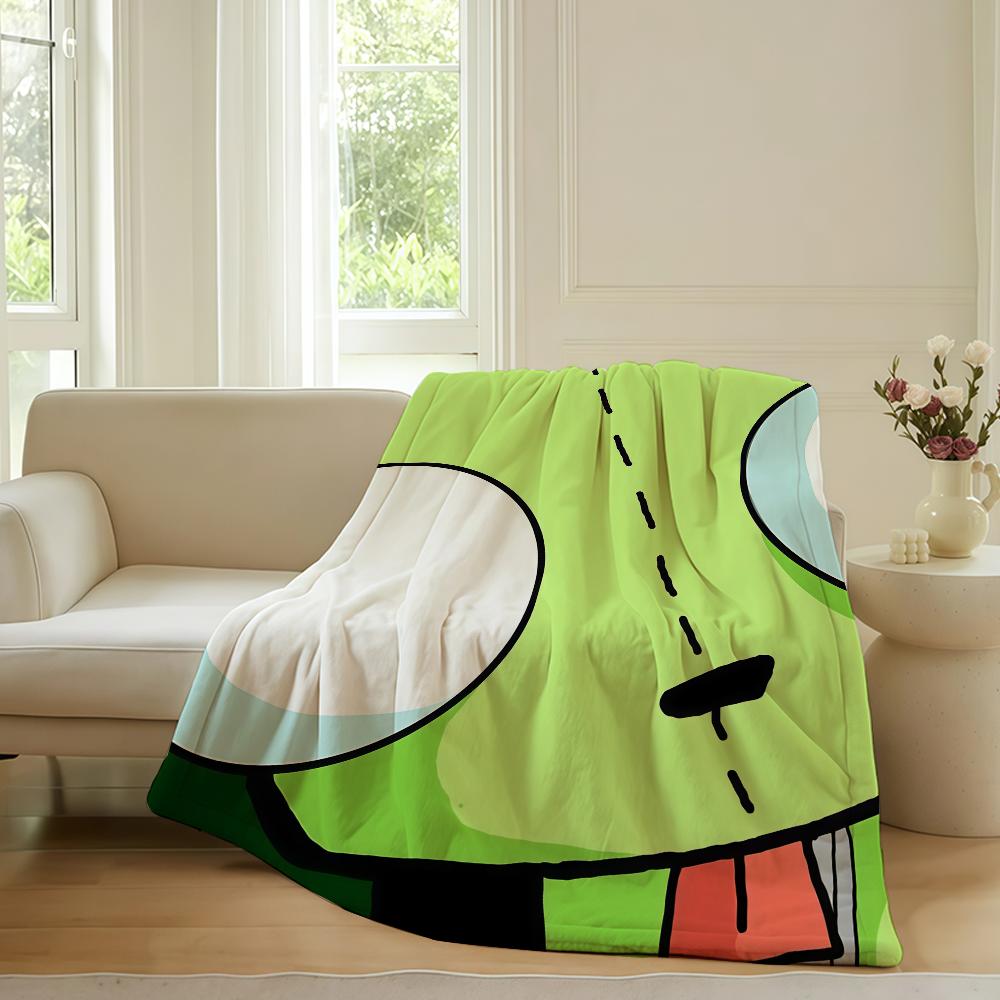 Adventure Cartoon Invader Zim Blanket For Sofa Office Bed Plane Travel Sleep Read Relax Camping Soft And Warm