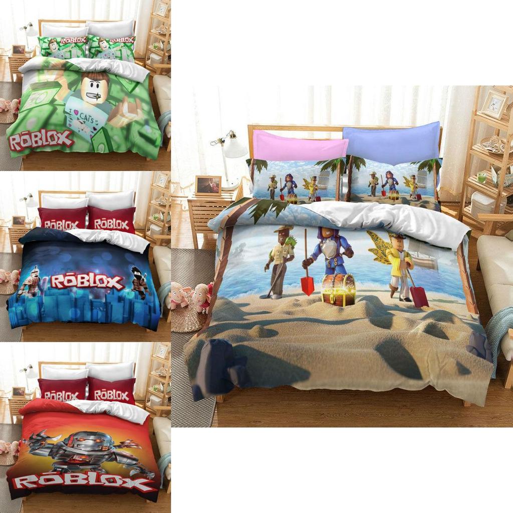 Luxurious 3d Printed Roblox Game Bedding Set With Soft Duvet Cover And Pillow Shams
