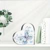 1pc Heart-Shaped Acrylic Memorial Plaque - 'Forever My Love, Forever My Angel' Bereavement Sympathy Gift with Blue and White Butterfly Design