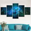 Fantasy Forest Deer Animal Wall Art Canvas Set - Nature Home Decor Modular Paintings for Living Room Decoration Interior Poster
