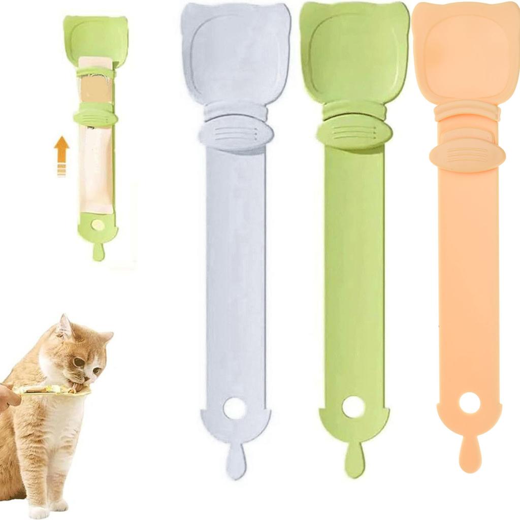 Pet Food Squeeze Spoon Cat Wet Treat Stick Feeding Scoop Dog Food Storage Spoon Easily Use Cat Wet Food Scoop Pet Supply