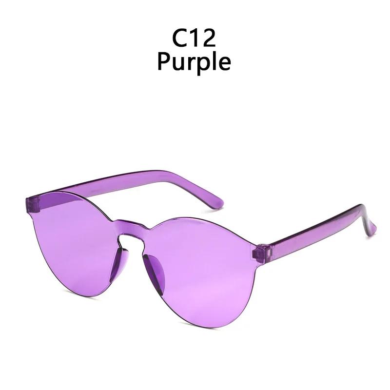 Oval Shape Sunglasses Women Rimless Frame Tint Clear Lens Colorful Sun Glasses Female Red Pink Yellow Shades Travel