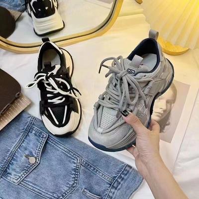 Sneaker Women's Ins Trendy Spring New Dad Shoes Women's Thick Bottom Increased Leisure All-Matching Student Running Shoes