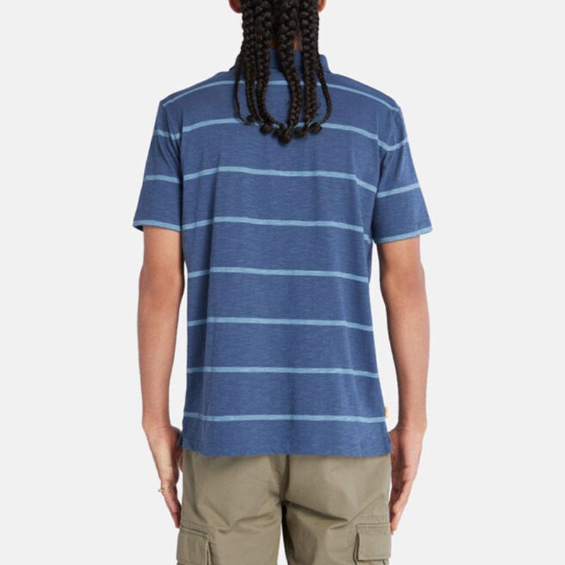 Timberland Striped Pullover Short Sleeve Polo Shirt Men tops Blue A2ECF-DJ5