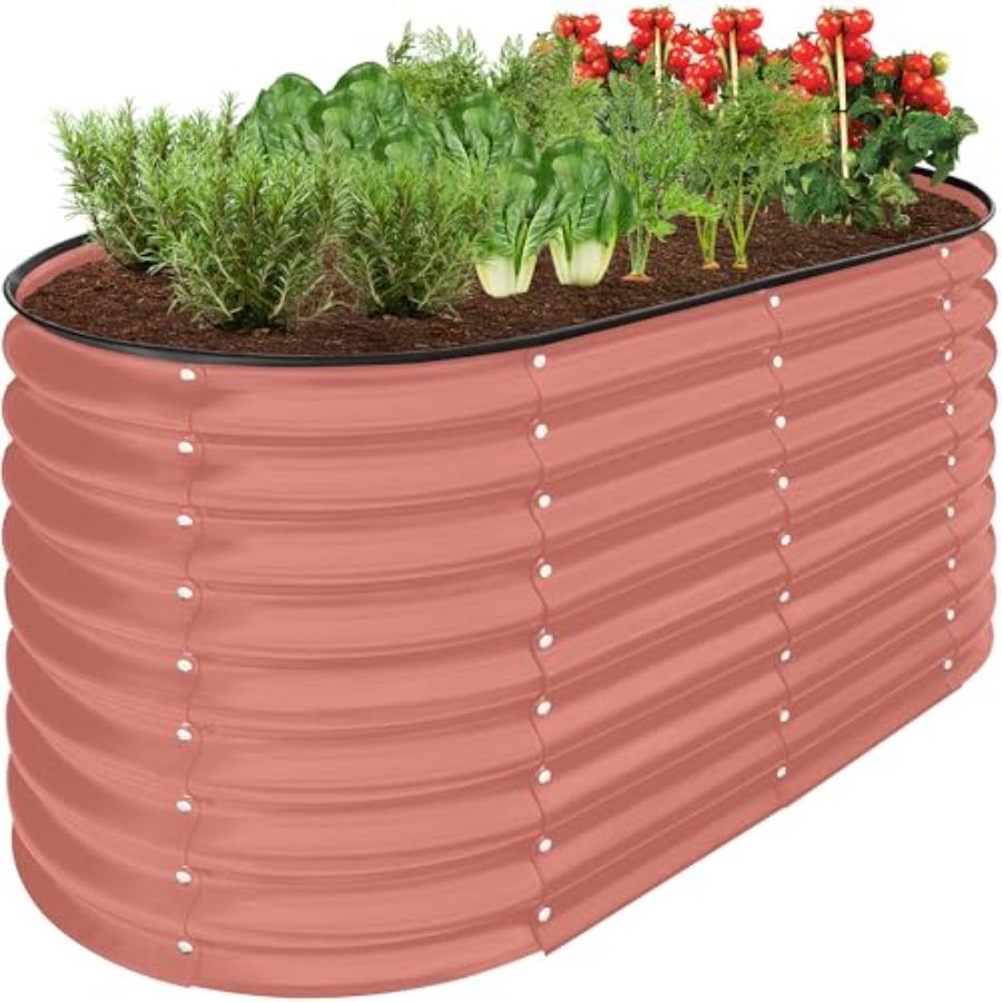 

4x2x2ft Outdoor Metal Raised Garden Bed Oval Deep Root Planter Box for Vegetables Flowers Herbs and Succulents w 101 Gallon Cci United States