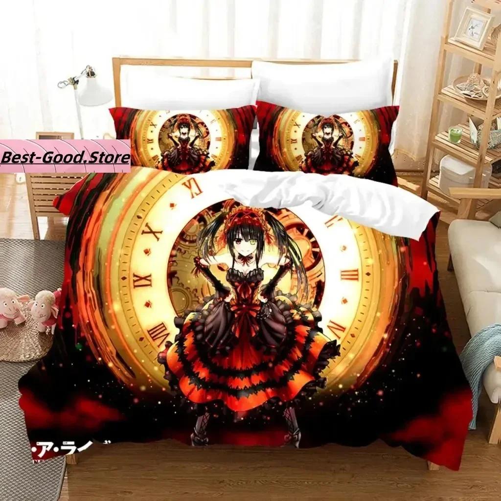 Top Anime Date A Live Kurumi Tokisaki Beding Set Print With Pilowcase Bed Soft Duvet Cover Soft Single Double Quen Super King-Sized Dimensionsd