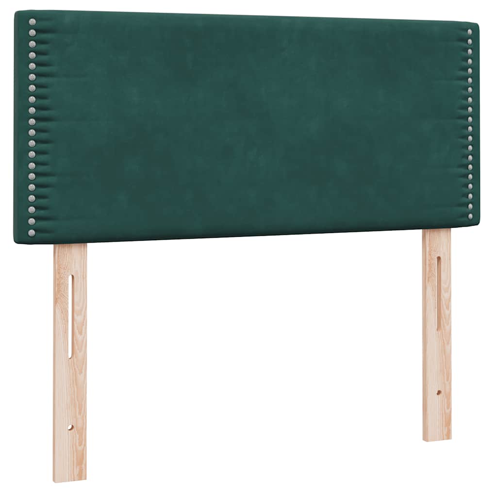 Box Spring Bed with Mattress Dark Green 80 x 220 cm Velvet