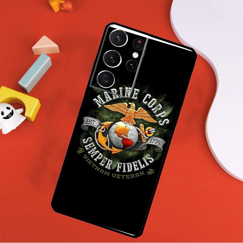 USMC Marine Corps Case For Samsung Galaxy S23 S22 Ultra S8 S9 S10 Plus Note 10 20 Ultra S20 S21 FE Phone Cover