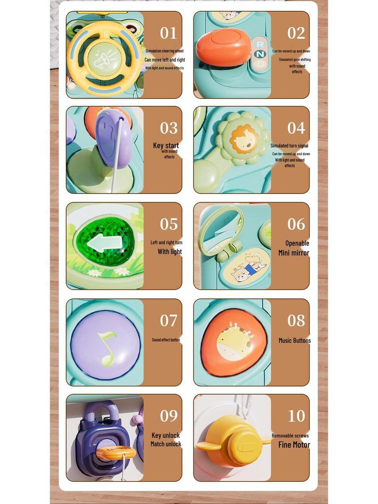 Montessori Busy House Toy: Steering Wheel for 1-2 Year-Olds' Fine Motor Skills