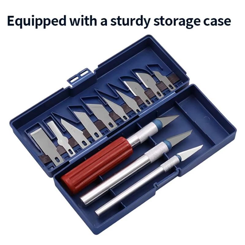 Handmade paper cutting set, 13 pieces DIY precision repair tools, metal carving knife and pen style art seal cutting tools