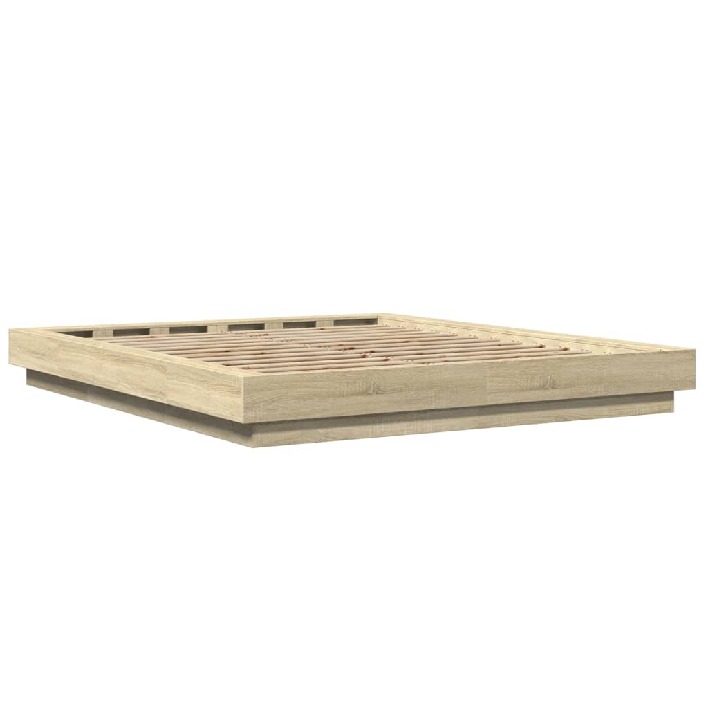 Bed Frame Sonoma Oak 150 x 200 cm Particleboard