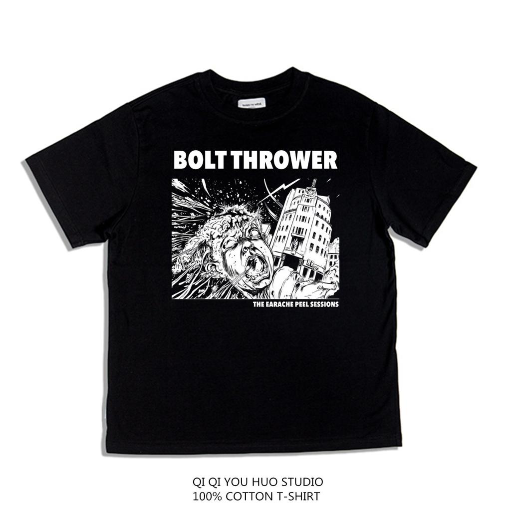 T-shirt Larga Maniche Corte Stampa Banda Metal Rock Bolt Thrower