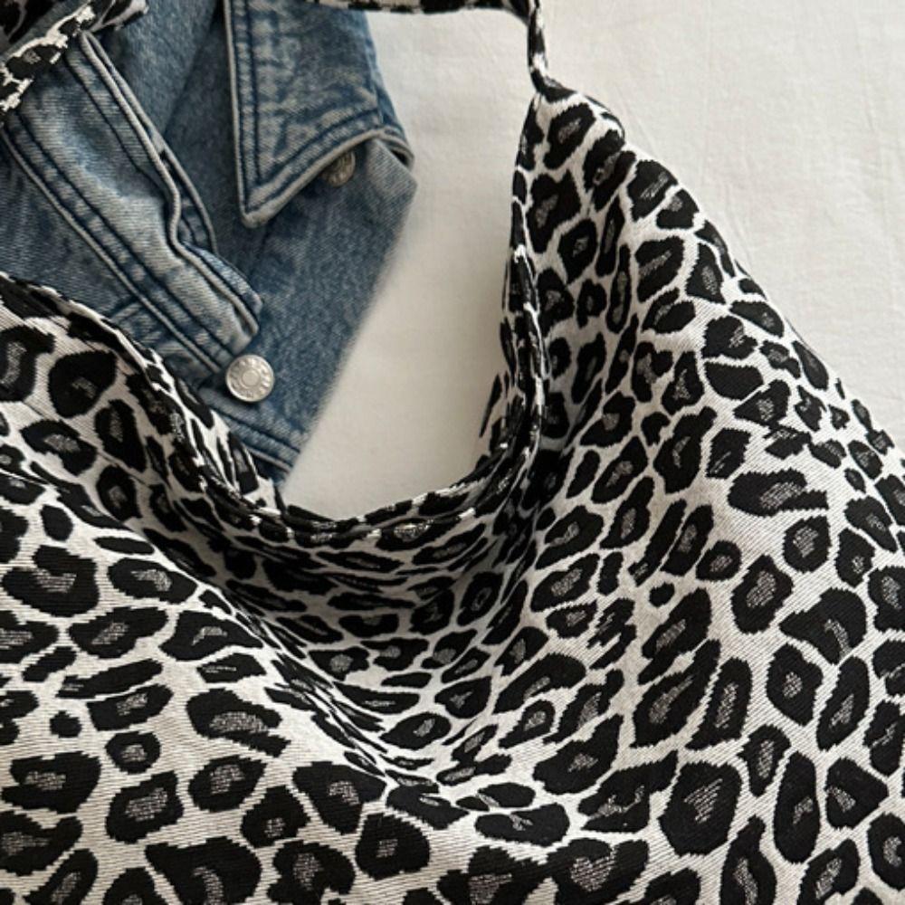 Large Capacity Shoulder Bag Cloth Messenger Bag Casual Leopard Print Crossbody Bags  Outdoor