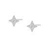 Exquisite and Niche Micro Inlaid Starry Sky Four Pointed Star Earrings for Women, with A Minimalist and Compact Design