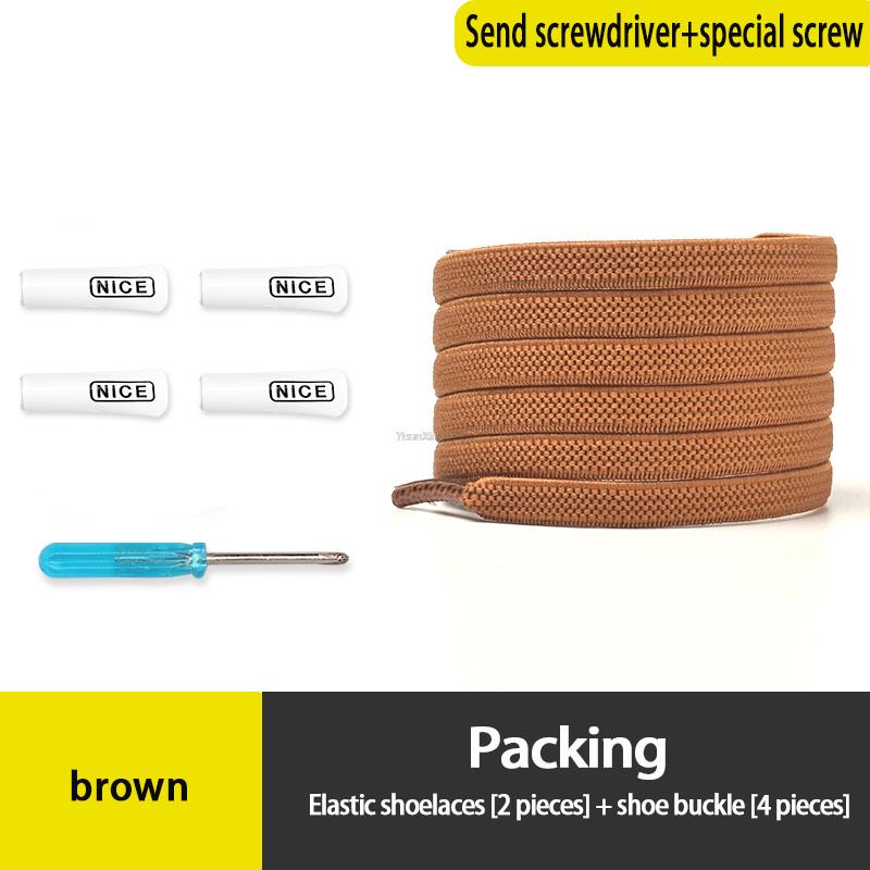 Fashion No Tie Shoe laces Elastic Laces Sneakers Flat Shoelaces without ties Kids Adult Quick Shoe lace Rubber Bands for Shoes