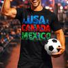 Maglia da Calcio da Uomo USA Canada Messico Lettera Maglietta Atletica Estiva Manica Corta Traspirante