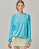VIKINI VENDER Diagonal Stripe Loose Fit Rash Guard - Mint