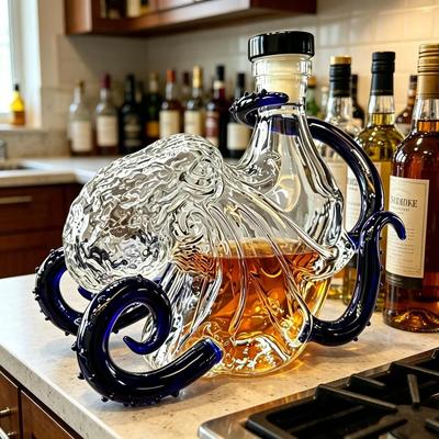 Genérico, a Garrafa Polvo 3D Edição Rum, Decantador, Decantador de Whiskey, Garrafa Decorativa Mar Profundo, Garrafas de Bebida de Vidro Sopro Manual, Exibição para Colecionadores de Arte