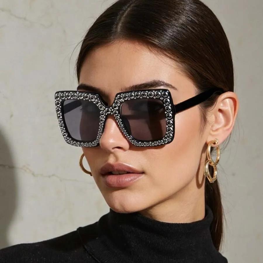 Sexy Square Sunglasses Women Men Black Sun Glasses Cool Designer Eyewear Luxury Big Frame Mirror Lens Brand