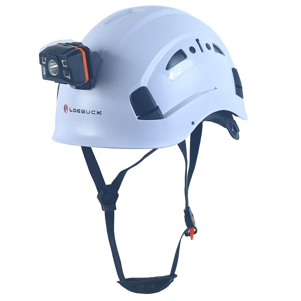 LOEBUCK Safety Helmet with Goggles & LED Headlight, Industrial Hard Hat for Construction Work 53-64cm