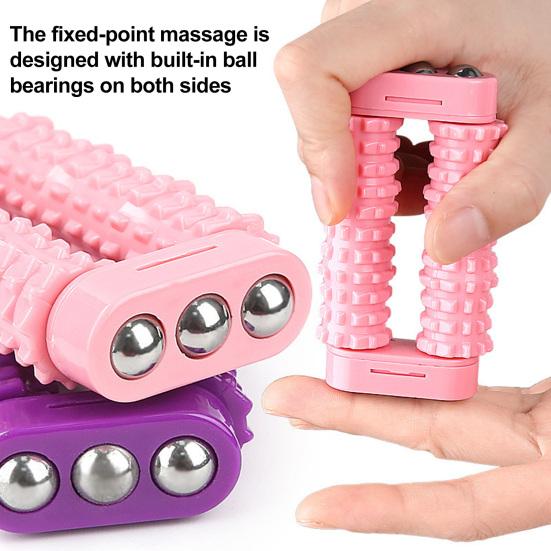 Hand Massager with Steel Ball Physical Therapy Trigger Point Deep Tissue Massager Portable Travel Massage Roller Spiky Grippie Stim Fidget Toy