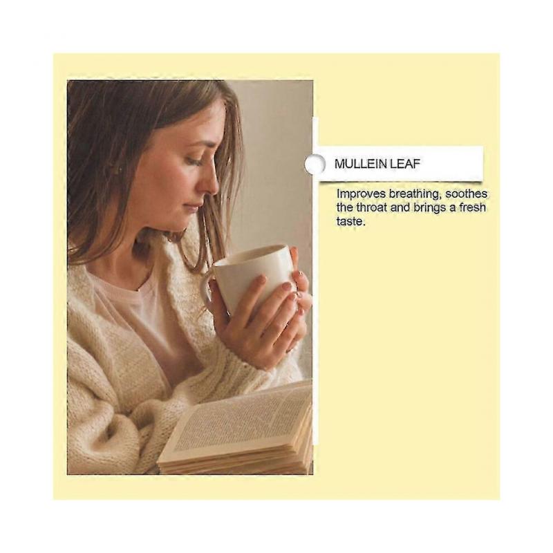 (4 PAQUETES)Bolsitas de Té de Hoja de Gordolobo Herbal Limpieza de Pulmones Respiración Tos Alivio Té De