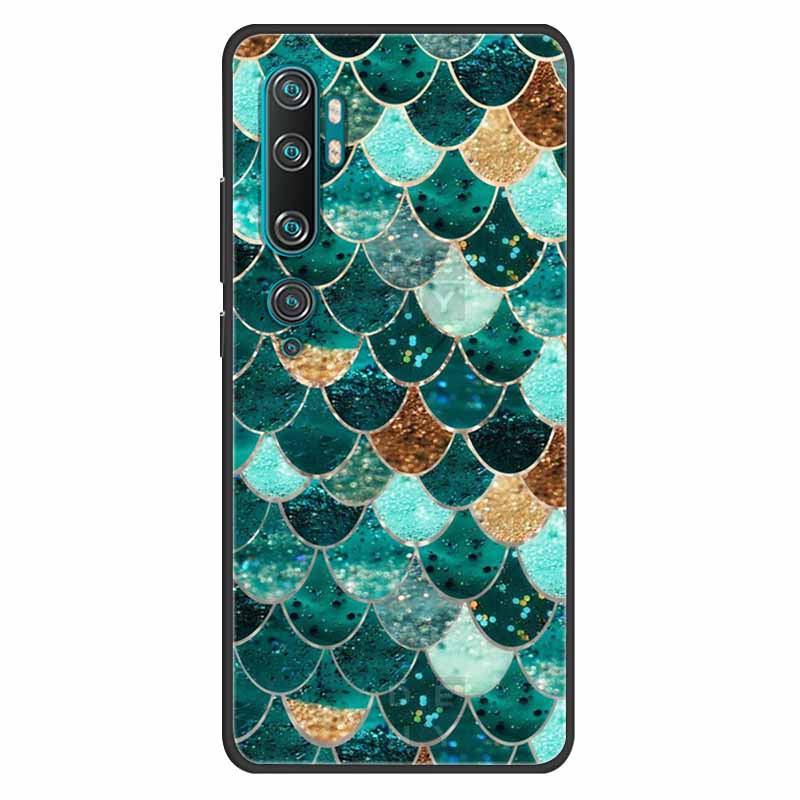For Xiaomi Mi Note 10 Case Silicone Soft Owl Lion TPU Fashion Back Cover For Xiaomi Mi Note10 Cases Protective Printed Covers