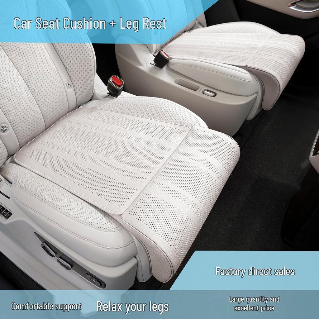 Premium Nappa Leather Car Seat Leg Rest Extension Cushion - Breathable Driver & Passenger Support