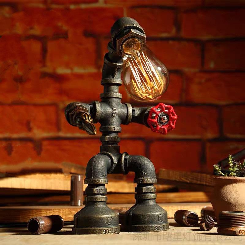 Modern Industrial Retro Iron Table Lamp E27 Living Room Restaurant Bar Loft Cafe