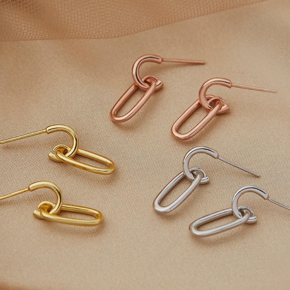18K Gold Plated Elegant Silver Earrings for Women Stylish Dangle Earrings Fashion Jewelry